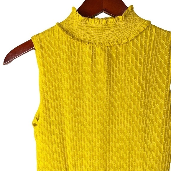 NANETTE LEPORE NWT Solid Pleated Smocked Sleeveless Midi Dress Size 2 - Picture 6 of 16